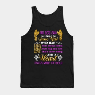 Awesome June Girl T shirt Gift Birthday Tank Top